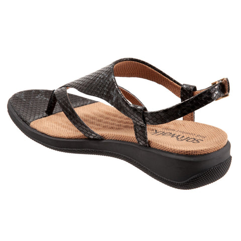 Softwalk Temara S2008-919 Womens Black Leather Slingback Sandals Shoes