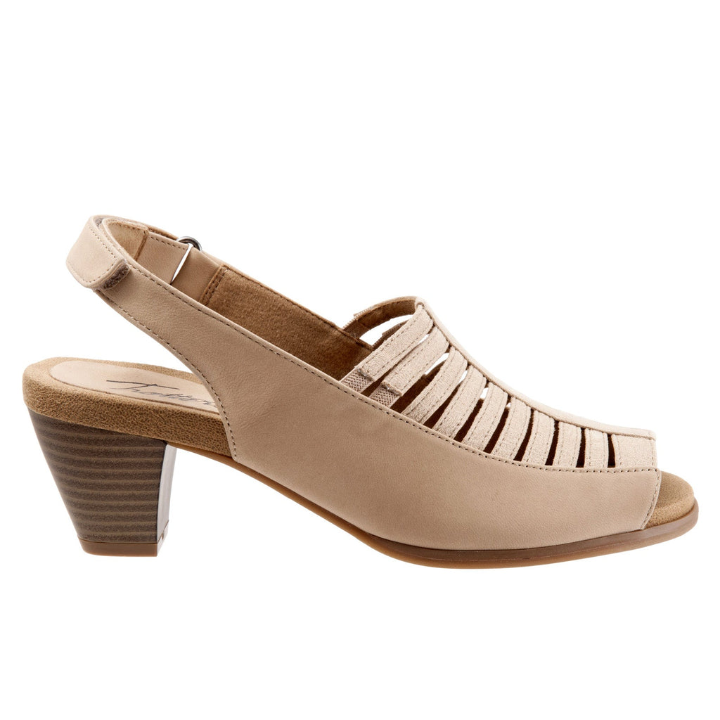TROTTERS Womens Beige Fishnet Arch Support Cushioned Fab Round Toe Slip On Dress Pumps Shoes W