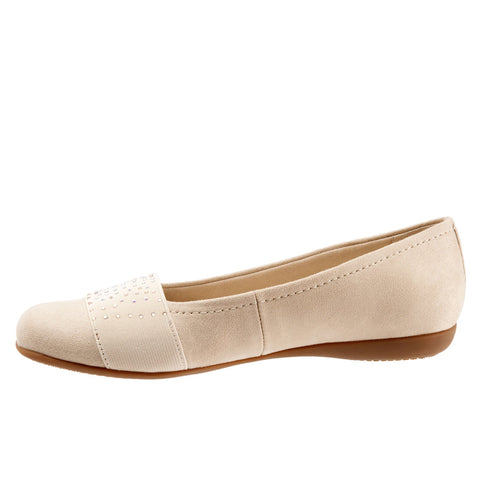 Trotters Samantha T1812-134 Womens Gray Narrow Leather Ballet Flats Shoes