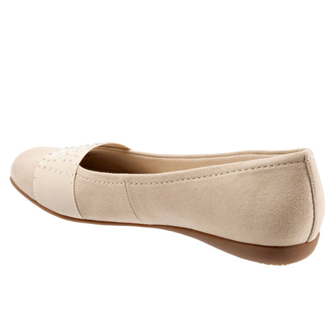 Trotters Samantha T1812-134 Womens Gray Narrow Leather Ballet Flats Shoes