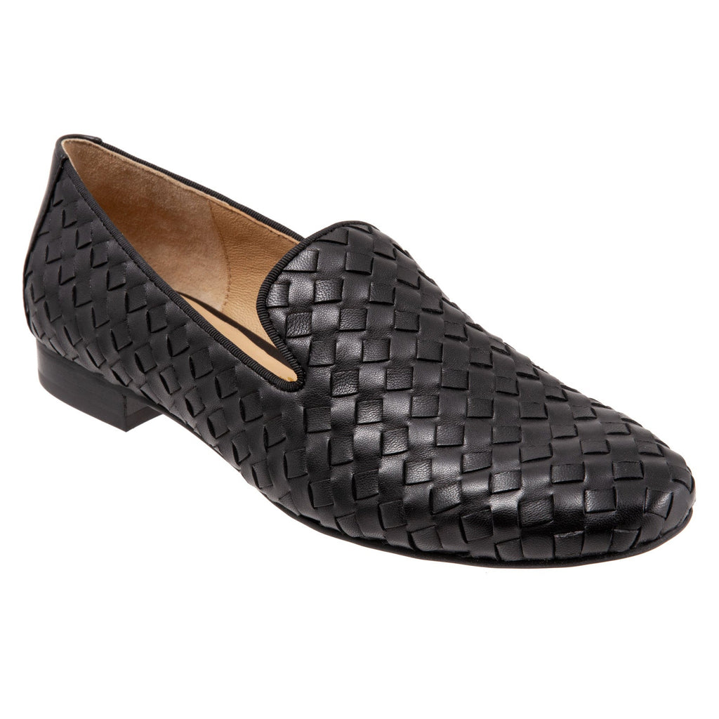 TROTTERS Womens Black Buckle Accent Sizzle Round Toe Slip On Flats Shoes M