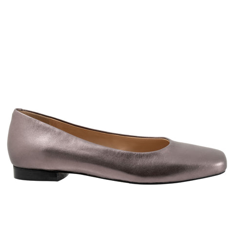 Trotters Honor T2057-033 Womens Purple Leather Slip On Ballet Flats Shoes
