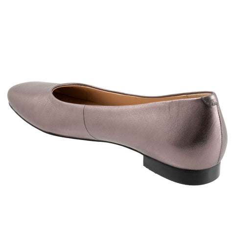 Trotters Honor T2057-033 Womens Purple Leather Slip On Ballet Flats Shoes
