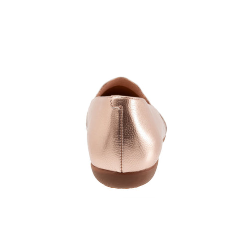 Trotters Sage T2236-720 Womens Silver Narrow Leather Loafer Flats Shoes