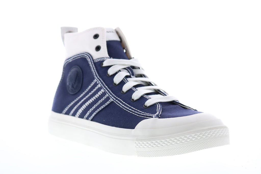 Diesel S-Astico Mid Lace Mens Blue Canvas Lace Up Lifestyle