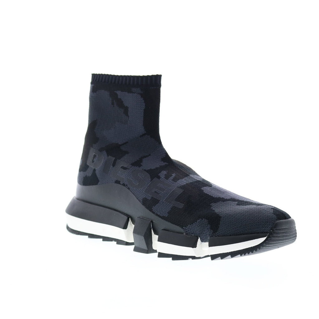 Diesel H-Padola High Sock Mens Black Canvas Slip On Lifestyle