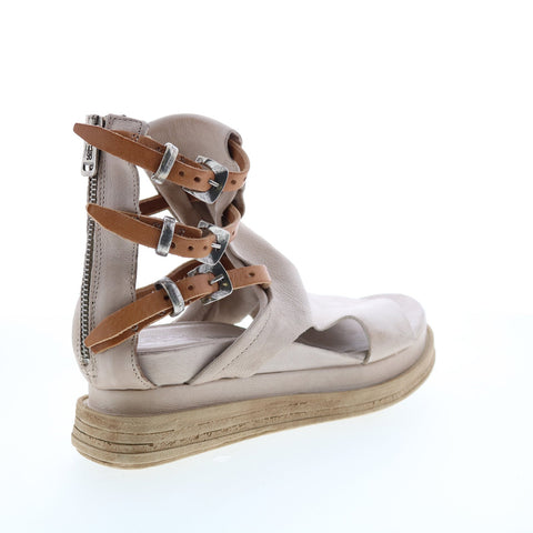 A.S.98 Lowry A15005-102 Womens Beige Leather Sandals Platform Shoes