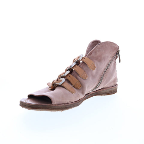 A.S.98 Remy A16022-101 Womens Beige Leather Hook & Loop Gladiator Sandals Shoes