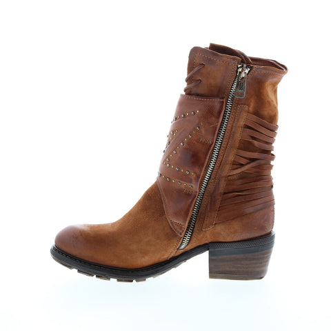 A.S.98 Callhoun A22208-101 Womens Brown Leather Zipper Casual Dress Boots