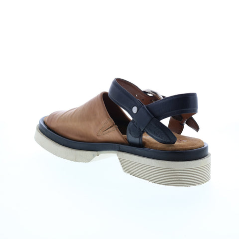 A.S.98 Ferman A64006-201 Womens Brown Leather Sandals Platform Shoes