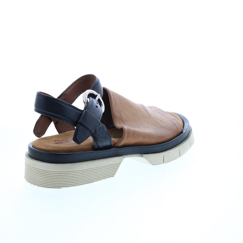 A.S.98 Ferman A64006-201 Womens Brown Leather Sandals Platform Shoes