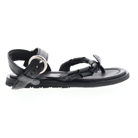 A.S.98 Tarron A84001-101 Womens Black Leather Strap Sandals Shoes