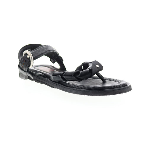 A.S.98 Tarron A84001-101 Womens Black Leather Strap Sandals Shoes