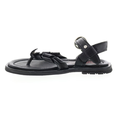 A.S.98 Tarron A84001-101 Womens Black Leather Strap Sandals Shoes