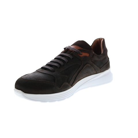 Bruno Magli Vista BM1VSTD1P Mens Brown Suede Lace Up Lifestyle Sneakers Shoes