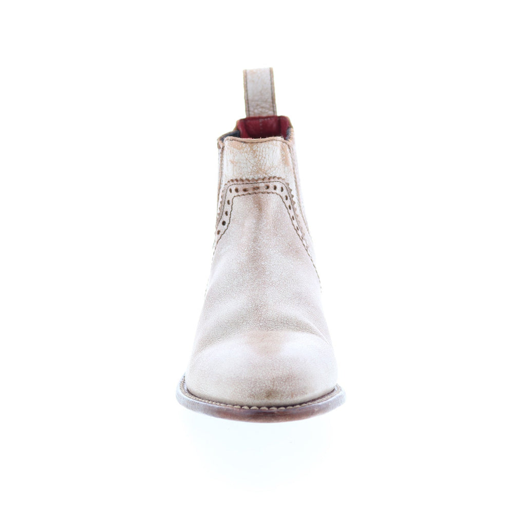 Bed Stu Ellice F328008 Womens White Leather Slip On Chelsea Boots