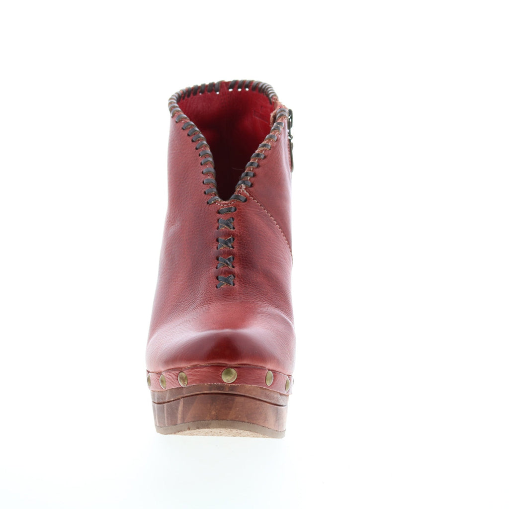 Bed Stu Marina F389007 Womens Red Leather Zipper Casual Dress Boots