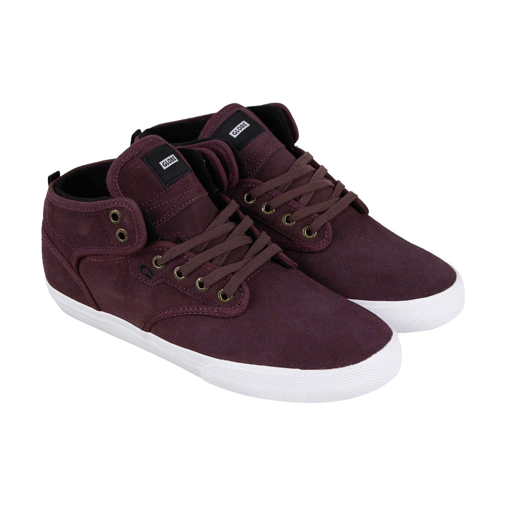 Globe Motley Mid GBMOTLEYM Mens Burgundy Suede Skate  display picture 2