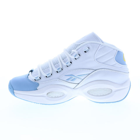 Reebok Question Mid GW8854 Mens White Leather Basketball Sneakers Shoes