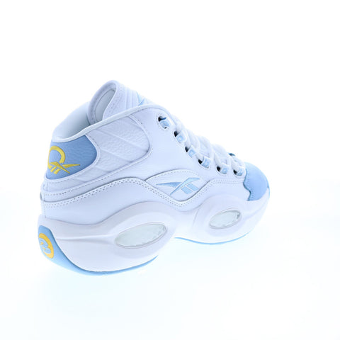 Reebok Question Mid GW8854 Mens White Leather Basketball Sneakers Shoes