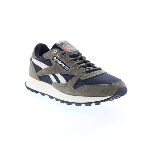 Reebok Classic Leather GX4805 Mens Green Leather Lifestyle Sneakers Shoes