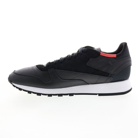Reebok Classic Leather GX6191 Mens Black Leather Lifestyle Sneakers Shoes