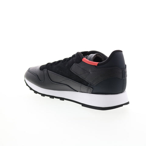 Reebok Classic Leather GX6191 Mens Black Leather Lifestyle Sneakers Shoes