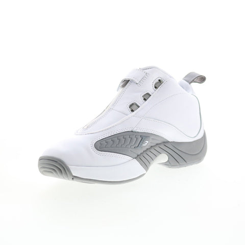 Reebok Answer IV GX6234 Mens White Leather Zipper Athletic Basketball Shoes