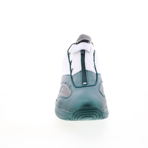 Reebok Answer IV GX6235 Mens Green Leather Zipper Athletic Basketball Shoes