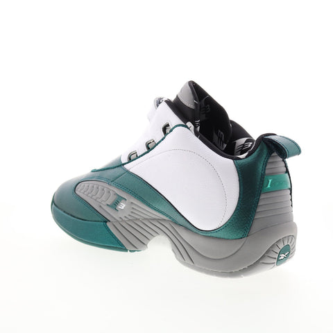 Reebok Answer IV GX6235 Mens Green Leather Zipper Athletic Basketball Shoes