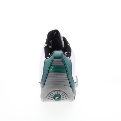 Reebok Answer IV GX6235 Mens Green Leather Zipper Athletic Basketball Shoes