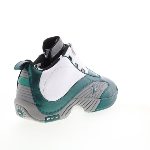 Reebok Answer IV GX6235 Mens Green Leather Zipper Athletic Basketball Shoes