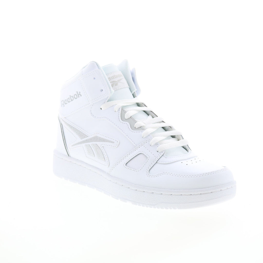 Reebok Resonator Mid Mens White Leather Lace Up Athletic Basketball Sh