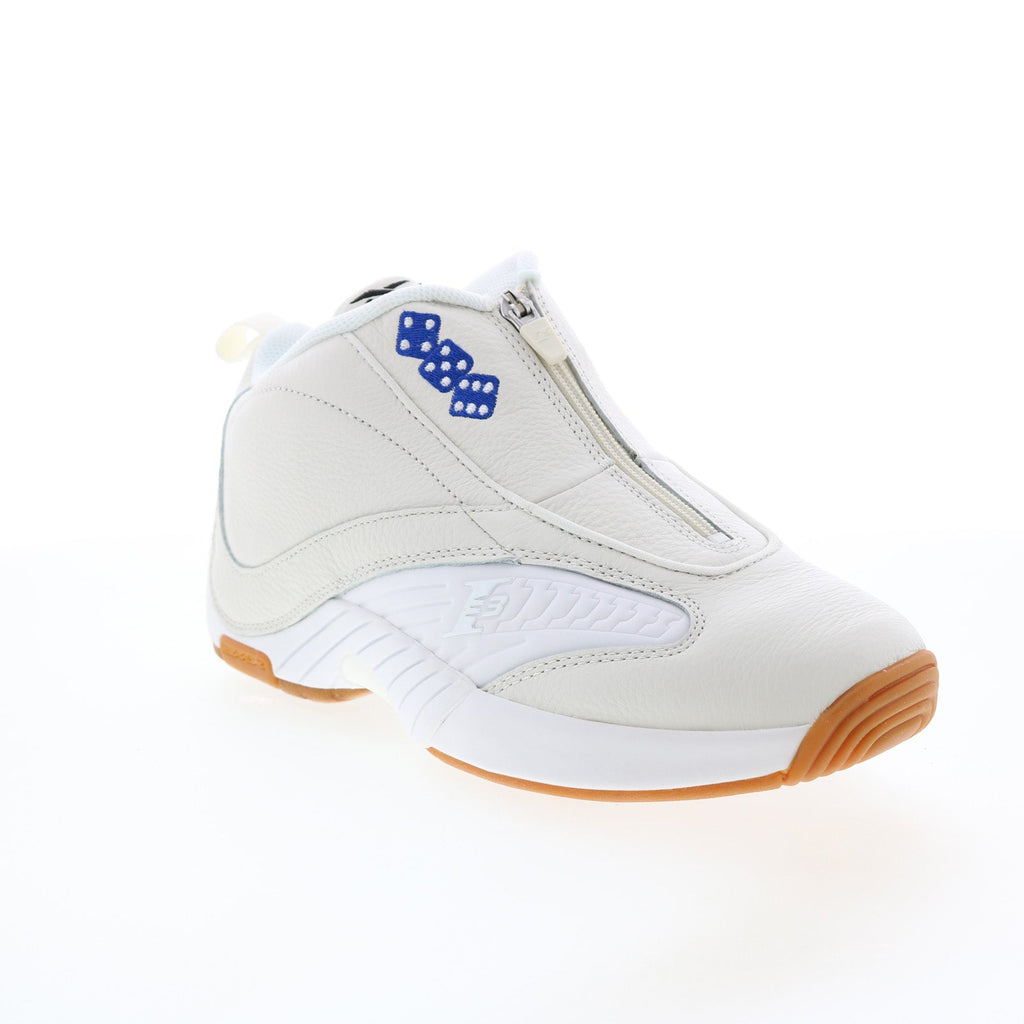 Reebok Answer IV GZ3877 Mens Beige Leather Zipper Athletic Basketball