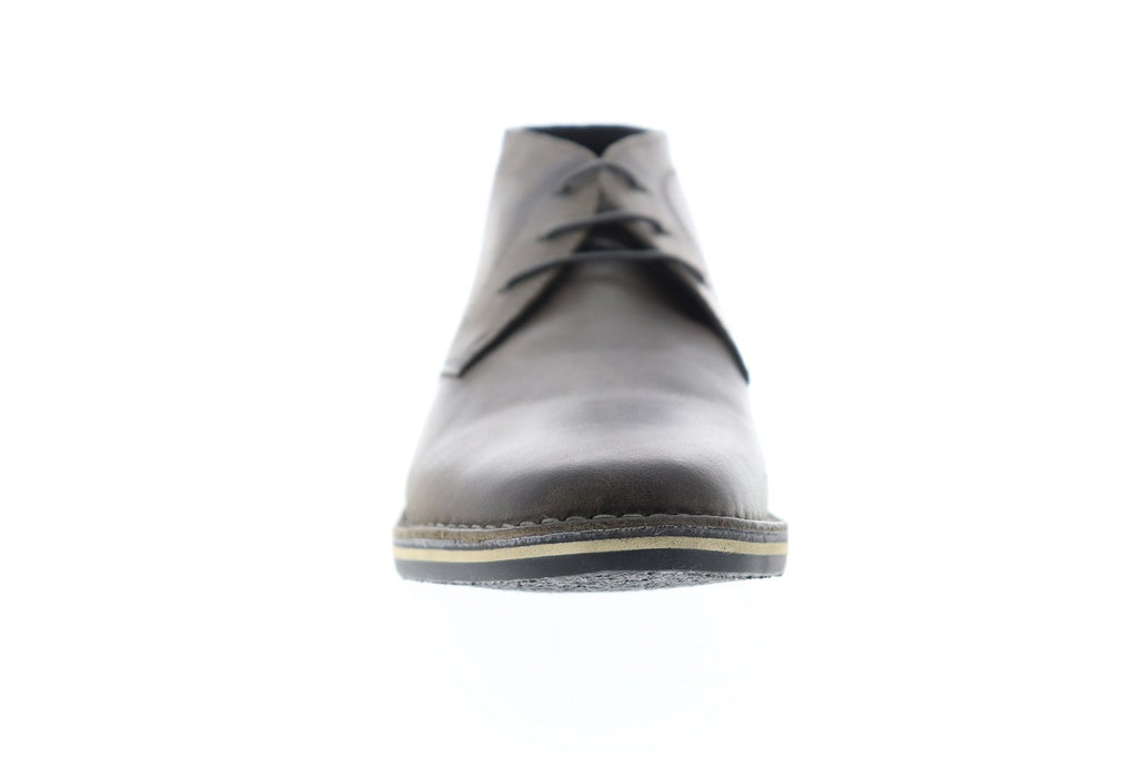 Steve Madden Harken Mens Gray Leather Lace Up Chukkas Boots 