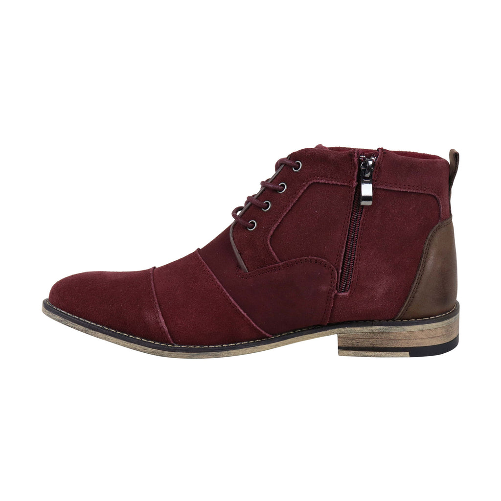 Steve Madden Johnnie Mens Burgundy Suede Lace Up Casual  display picture 3
