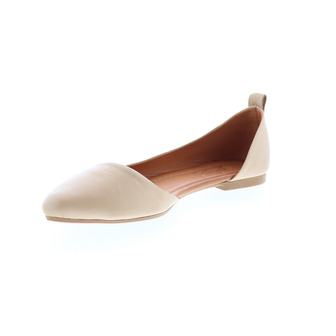 Miz Mooz Belinda Womens Brown Leather Slip On Ballet Flats Shoes