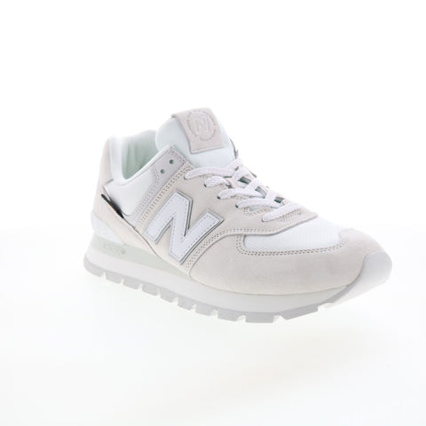 New Balance 574 ML574DI2 Mens White Suede Lace Up Lifestyle Sneakers Shoes