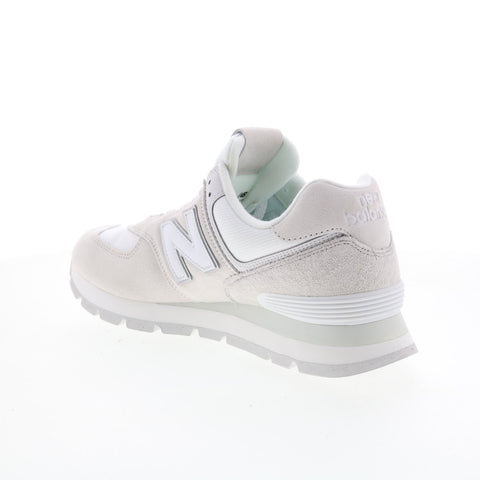New Balance 574 ML574DI2 Mens White Suede Lace Up Lifestyle Sneakers Shoes