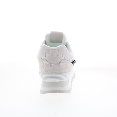 New Balance 574 ML574DI2 Mens White Suede Lace Up Lifestyle Sneakers Shoes