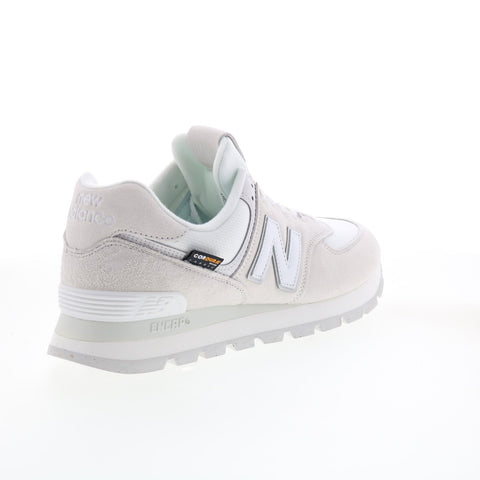 New Balance 574 ML574DI2 Mens White Suede Lace Up Lifestyle Sneakers Shoes
