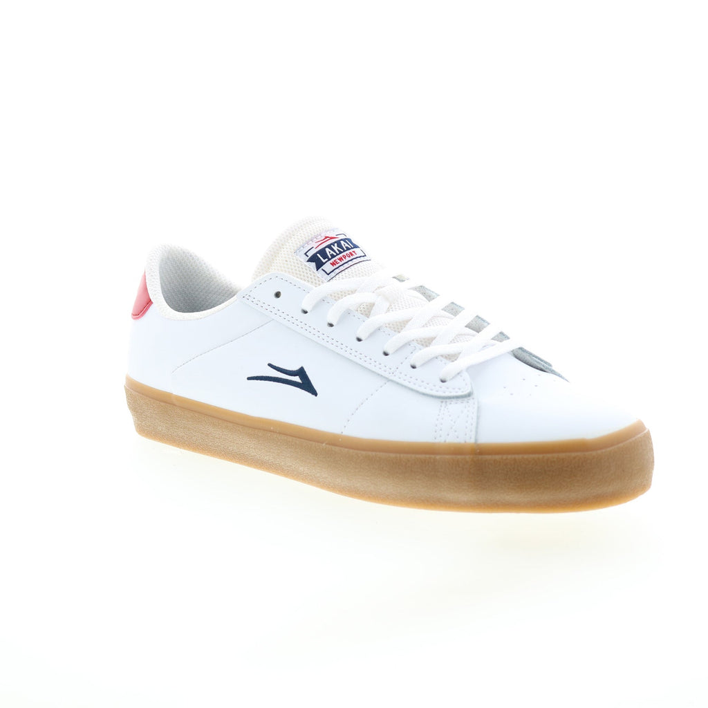 ラッキー Lakai Newport MS1240251A00 Mens White Leather Skate Inspired
