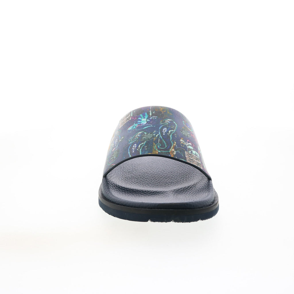 Black Slide Sandals with Iridescent Paisley Strap Robert graham  Tiki size 12 nm_3469743_100106_m main image 3