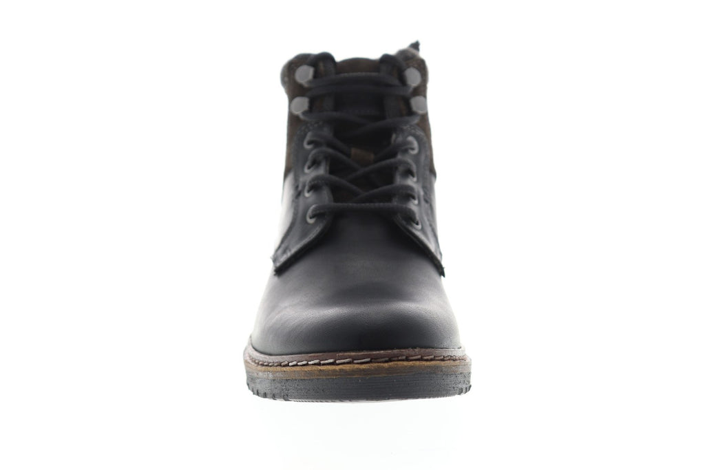 Steve Madden Wooster Mens Black Leather Zipper Casual Dress Boots