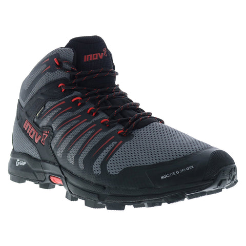 Inov-8 Roclite G 345 GTX 000802-GYBKRD Mens Gray Mesh Lace Up Hiking Boots