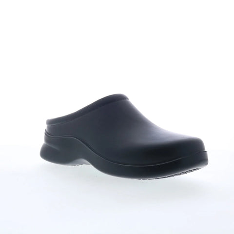Klogs Dusty Made In USA Mens Black Leather Slip On Clogs Slippers Shoes