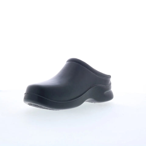 Klogs Dusty Made In USA Mens Black Leather Slip On Clogs Slippers Shoes