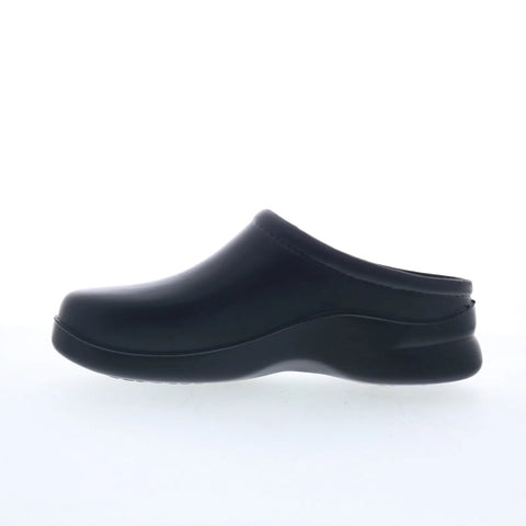 Klogs Dusty Made In USA Mens Black Leather Slip On Clogs Slippers Shoes