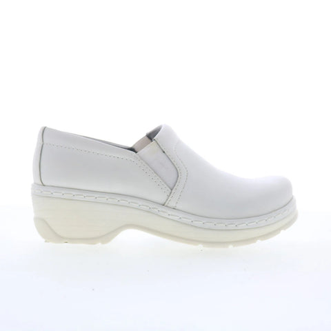 Klogs Naples 130010001 Womens White Leather Slip On Clog Sandals Shoes