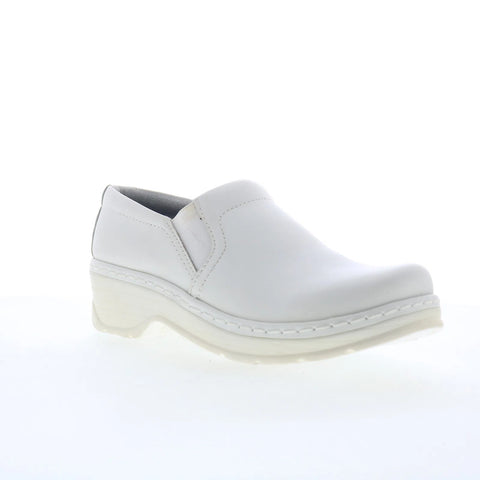 Klogs Naples 130010001 Womens White Leather Slip On Clog Sandals Shoes